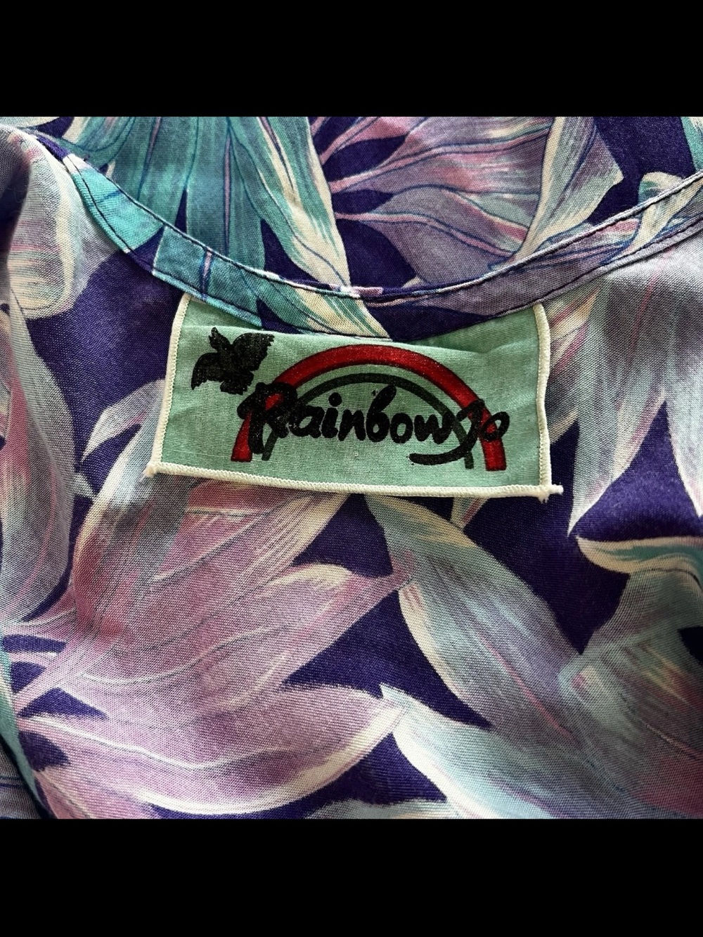 Rainbow Jo Ti Leaf Dress Womens S Knee Length Ruffle Hem Tropical Vacation Luau - Picture 4 of 8